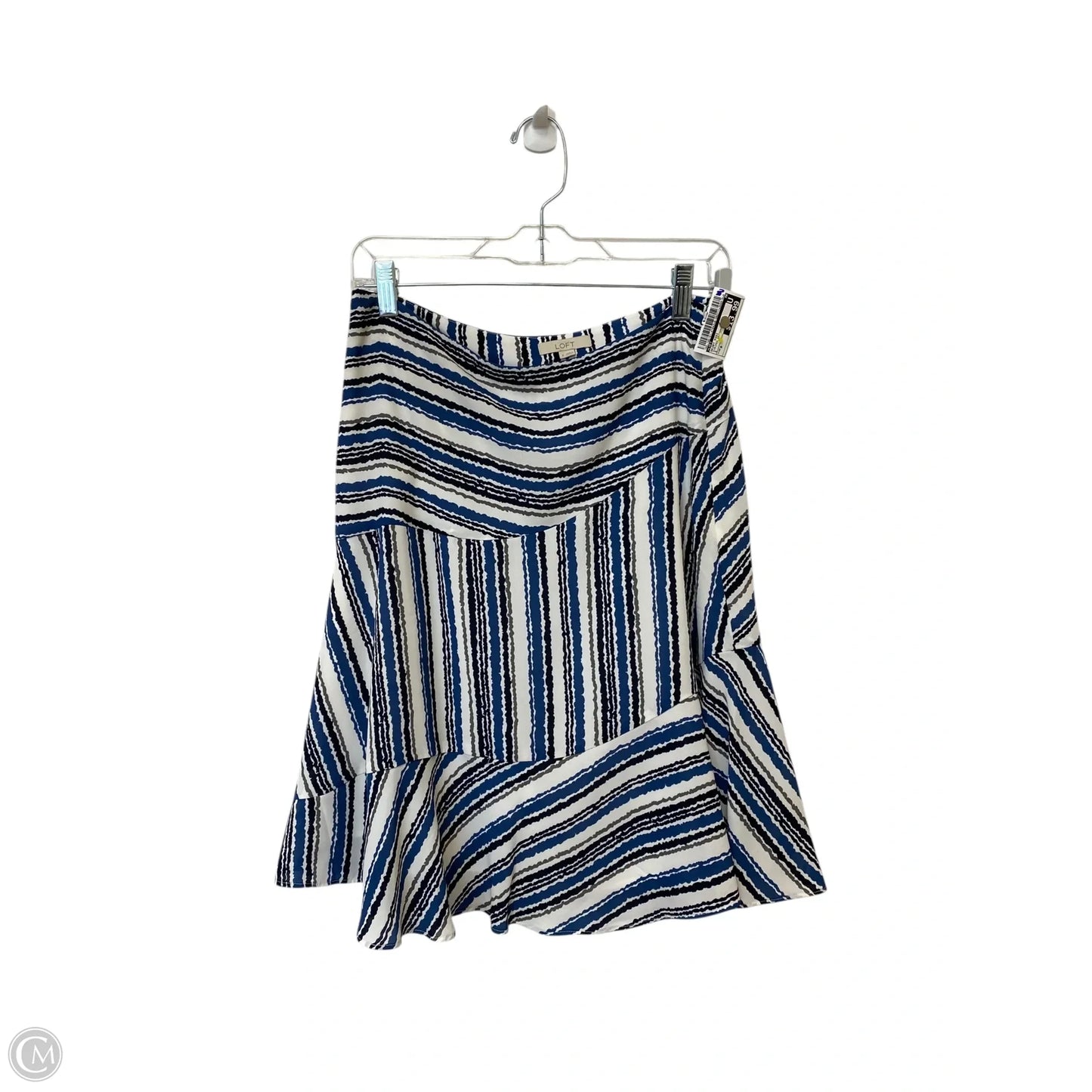 Skirt Midi By Loft In Striped Pattern, Size: 8
