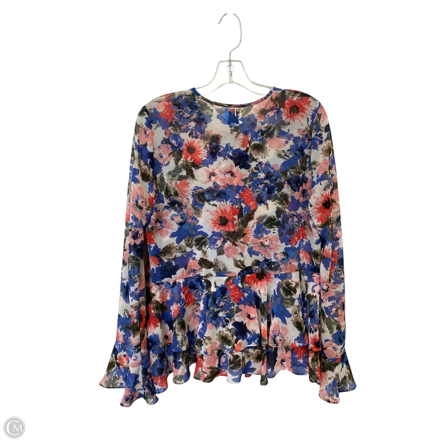 Top Long Sleeve Designer By Misa In Floral Print, Size: M