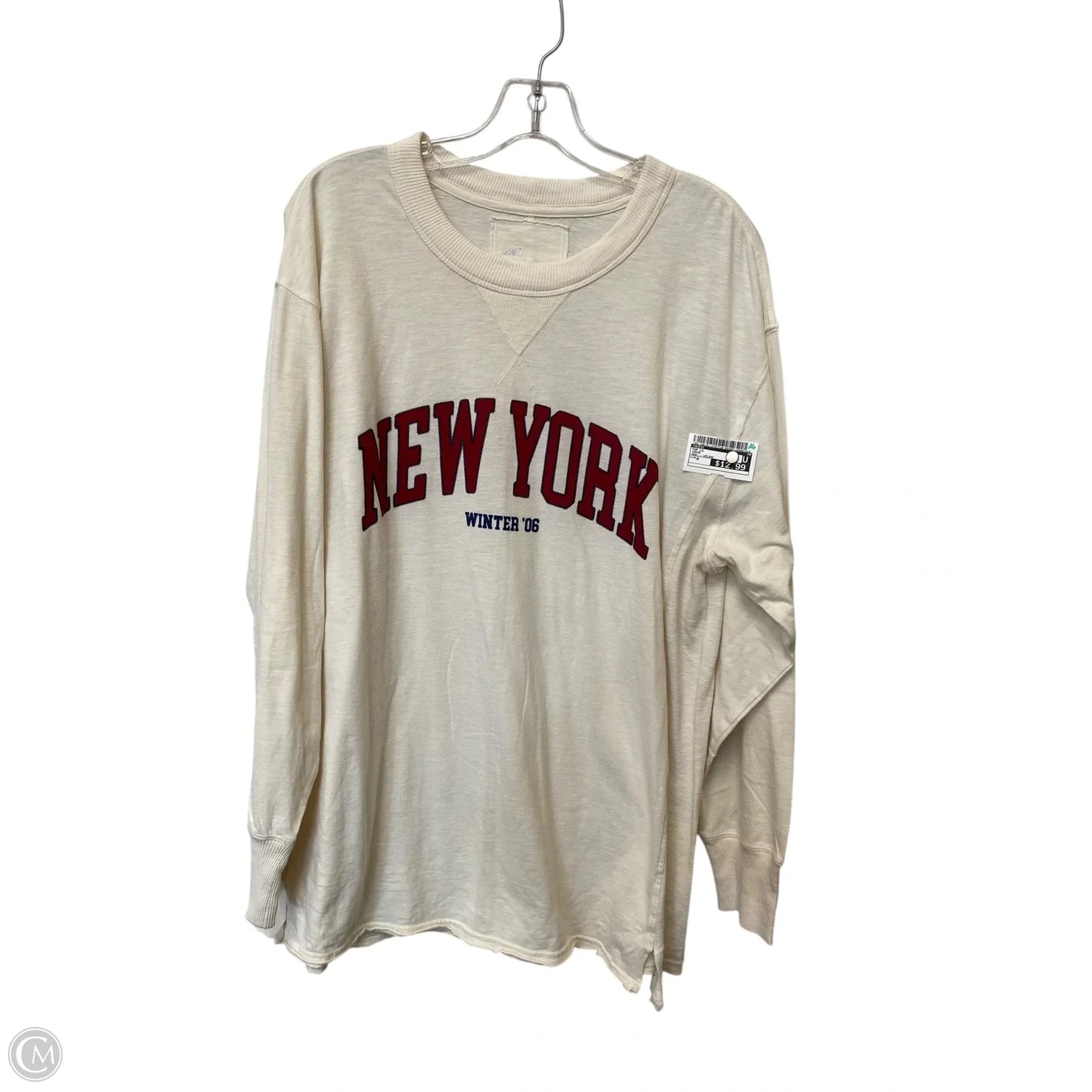 Top Long Sleeve By Aerie In Cream, Size: M