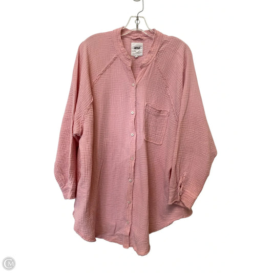 Top Long Sleeve By Aerie In Pink, Size: Xl