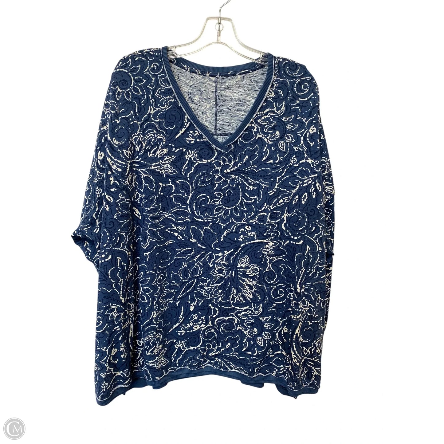 Top Long Sleeve By West Bound In Blue, Size: 3x