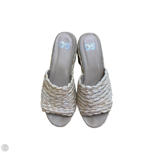 Shoes Heels Block By So In Tan, Size: 7