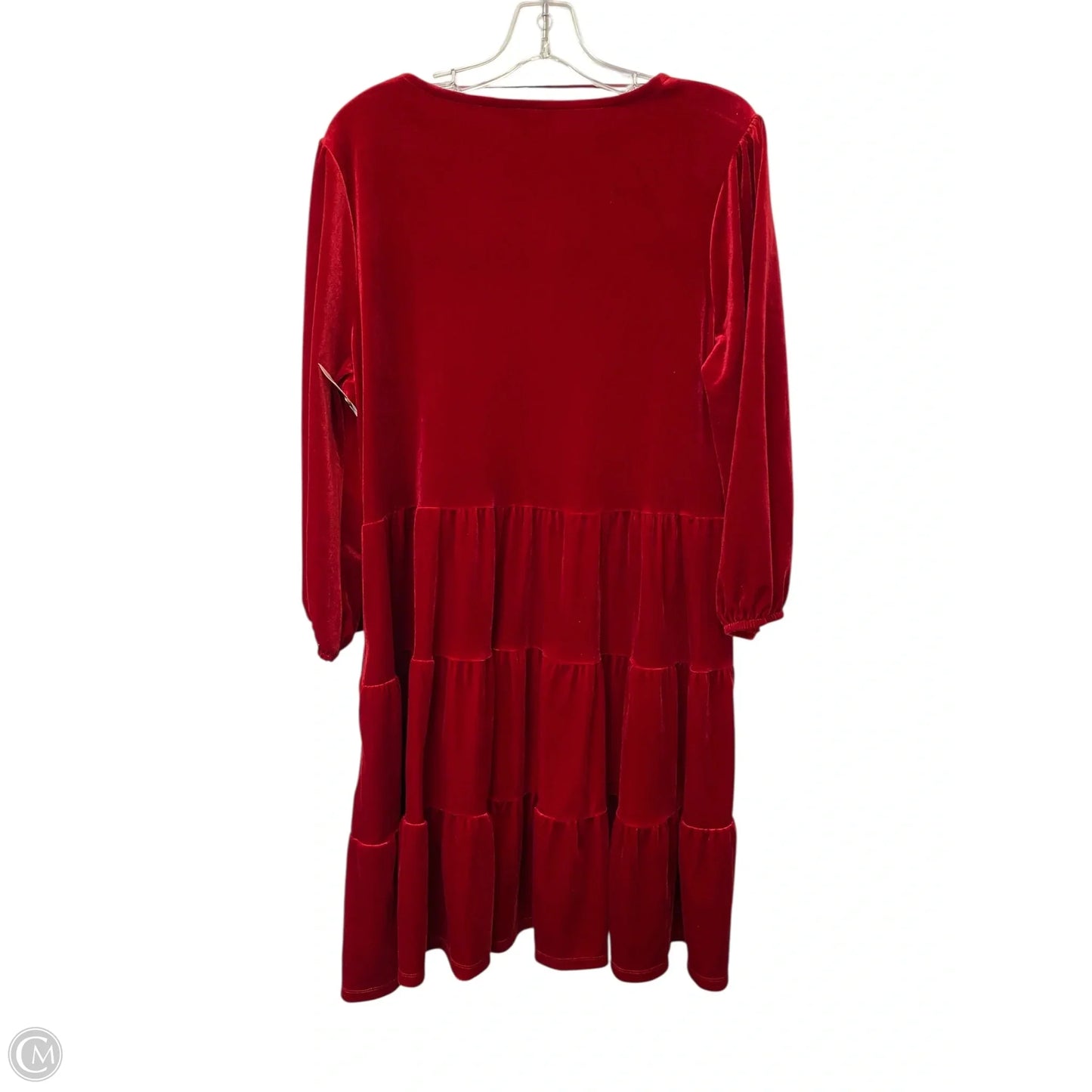 Dress Casual Midi By Time And Tru In Red, Size: Xl
