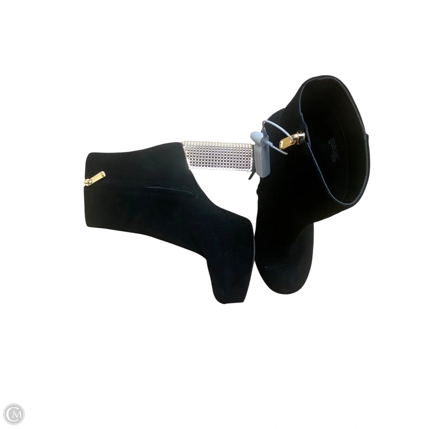 Boots Ankle Heels By Michael By Michael Kors In Black & Gold, Size: 8