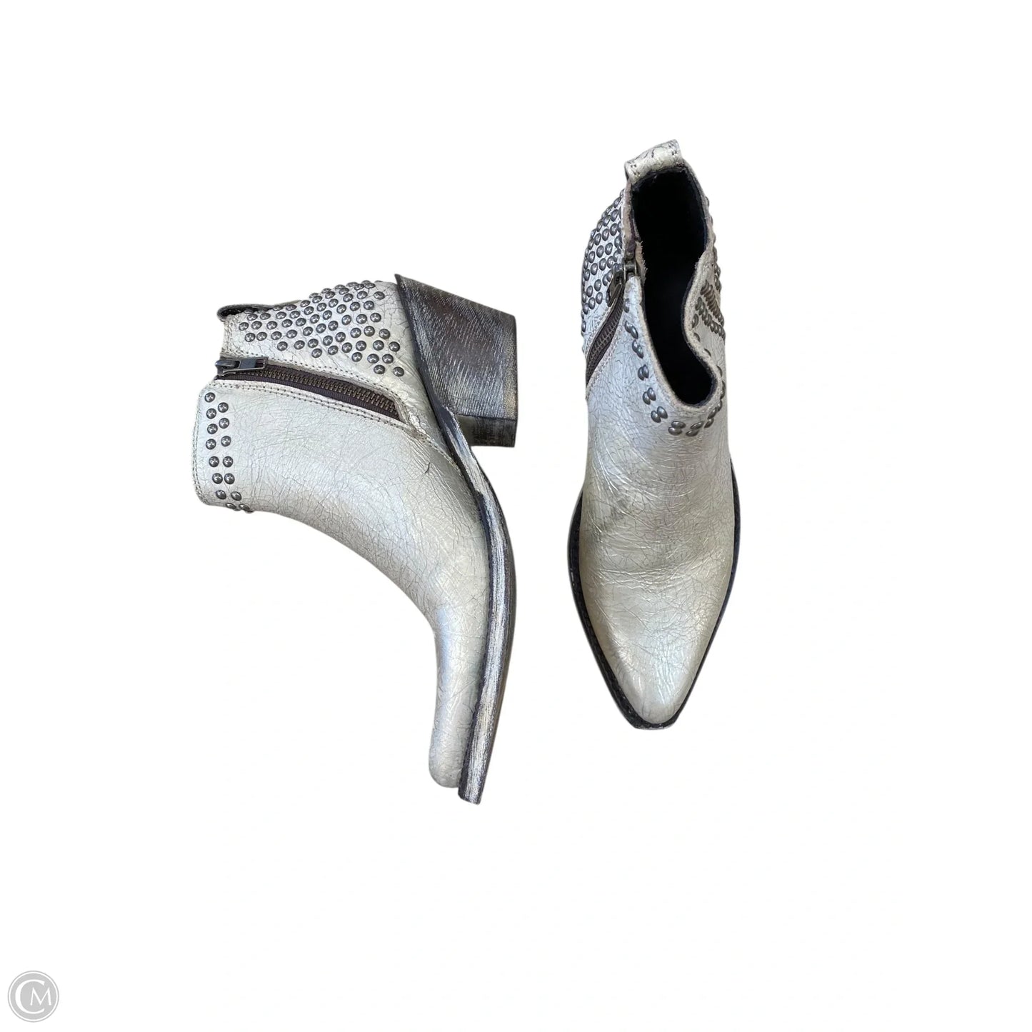 Boots Ankle Heels By Clothes Mentor In Cream, Size: 7.5