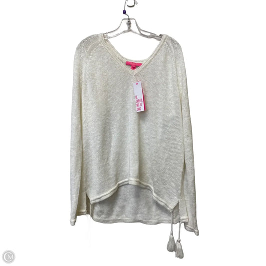 Sweater Designer By Lilly Pulitzer In White, Size: Xxl