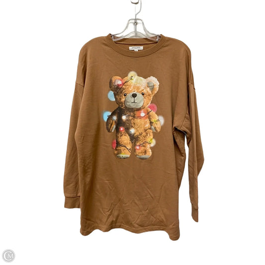 Top Long Sleeve By Grayson Threads In Brown, Size: M