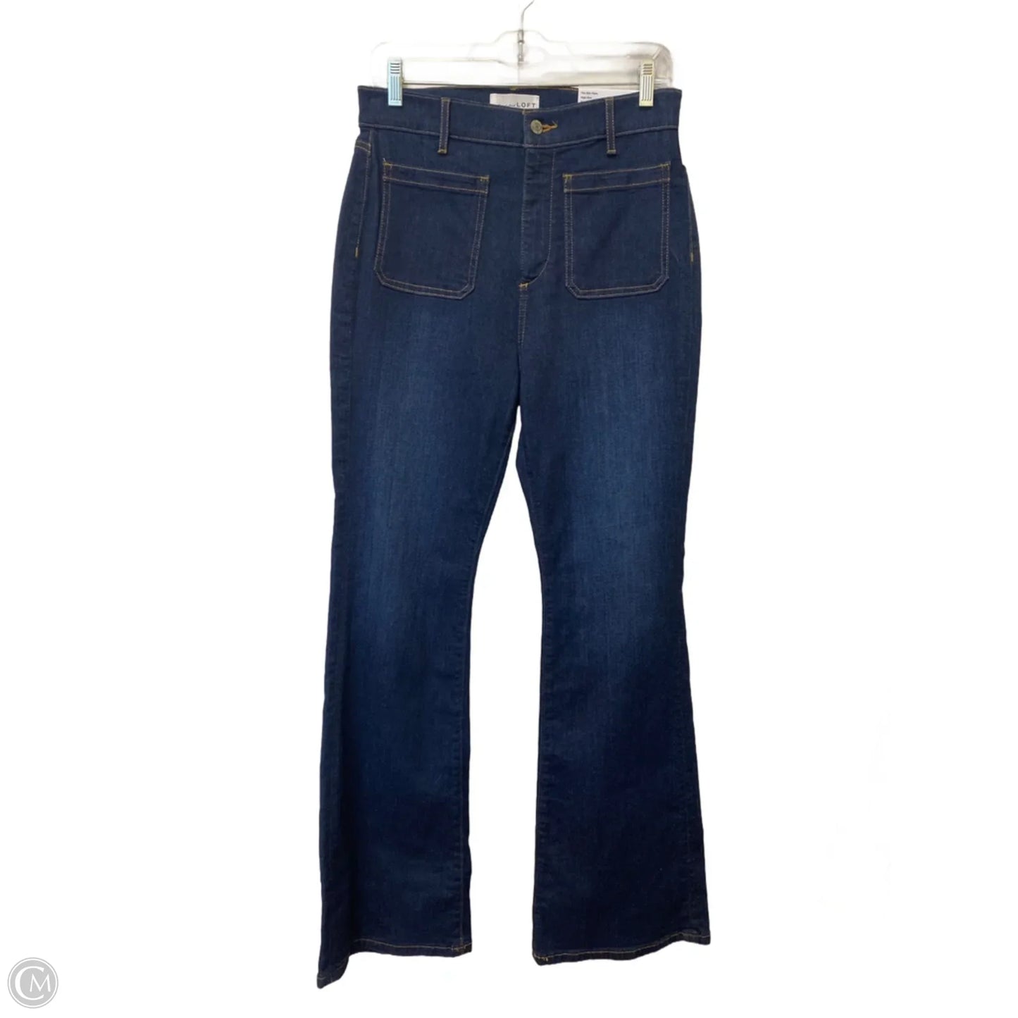 Jeans Flared By Loft In Blue Denim, Size: 8