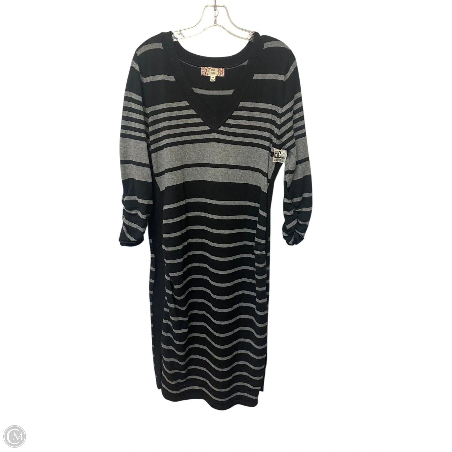 Dress Casual Midi By Pink Rose In Striped Pattern, Size: 2x