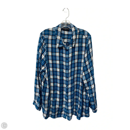 Top Long Sleeve Basic By Lane Bryant In Plaid Pattern, Size: 22