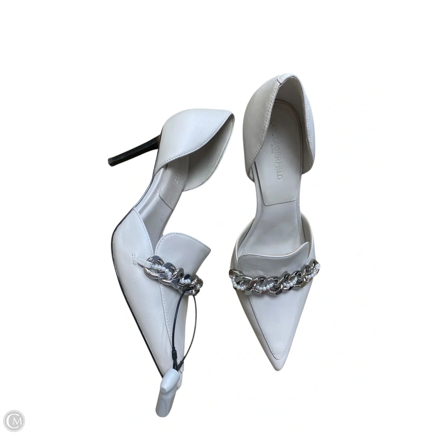 Shoes Designer By Karl Lagerfeld In Cream, Size: 9