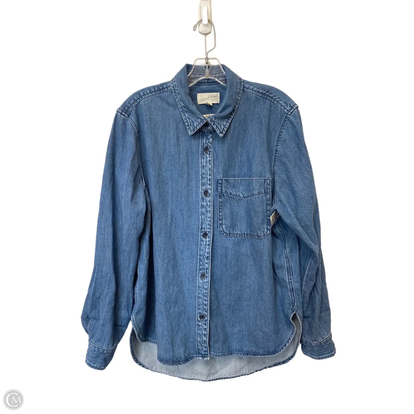 Jacket Shirt By Universal Thread In Blue Denim, Size: M