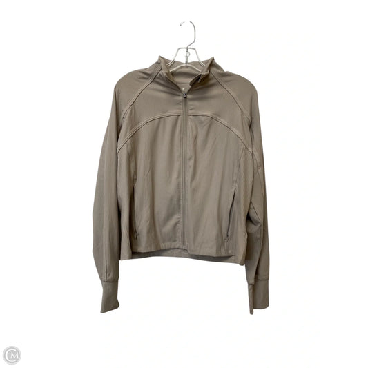 Athletic Jacket By Danskin In Taupe, Size: L