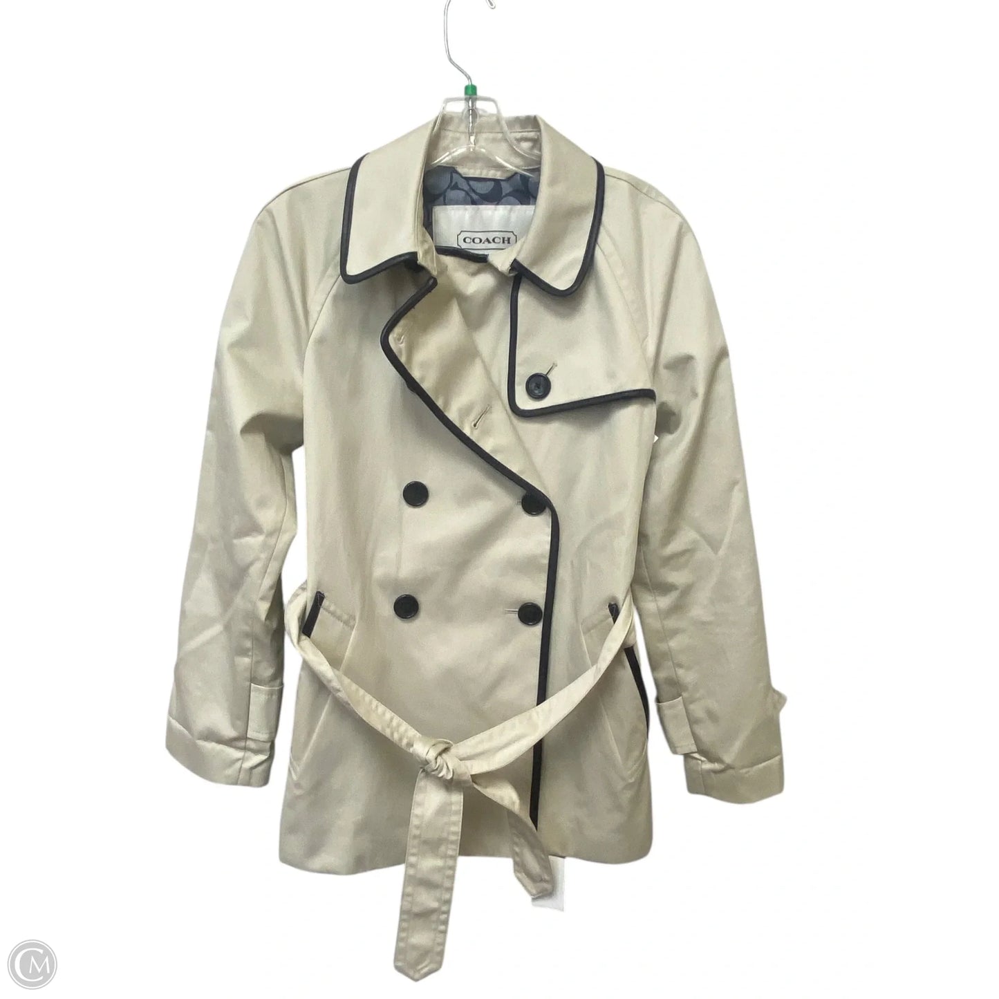 Coat Designer By Coach In Cream, Size: M