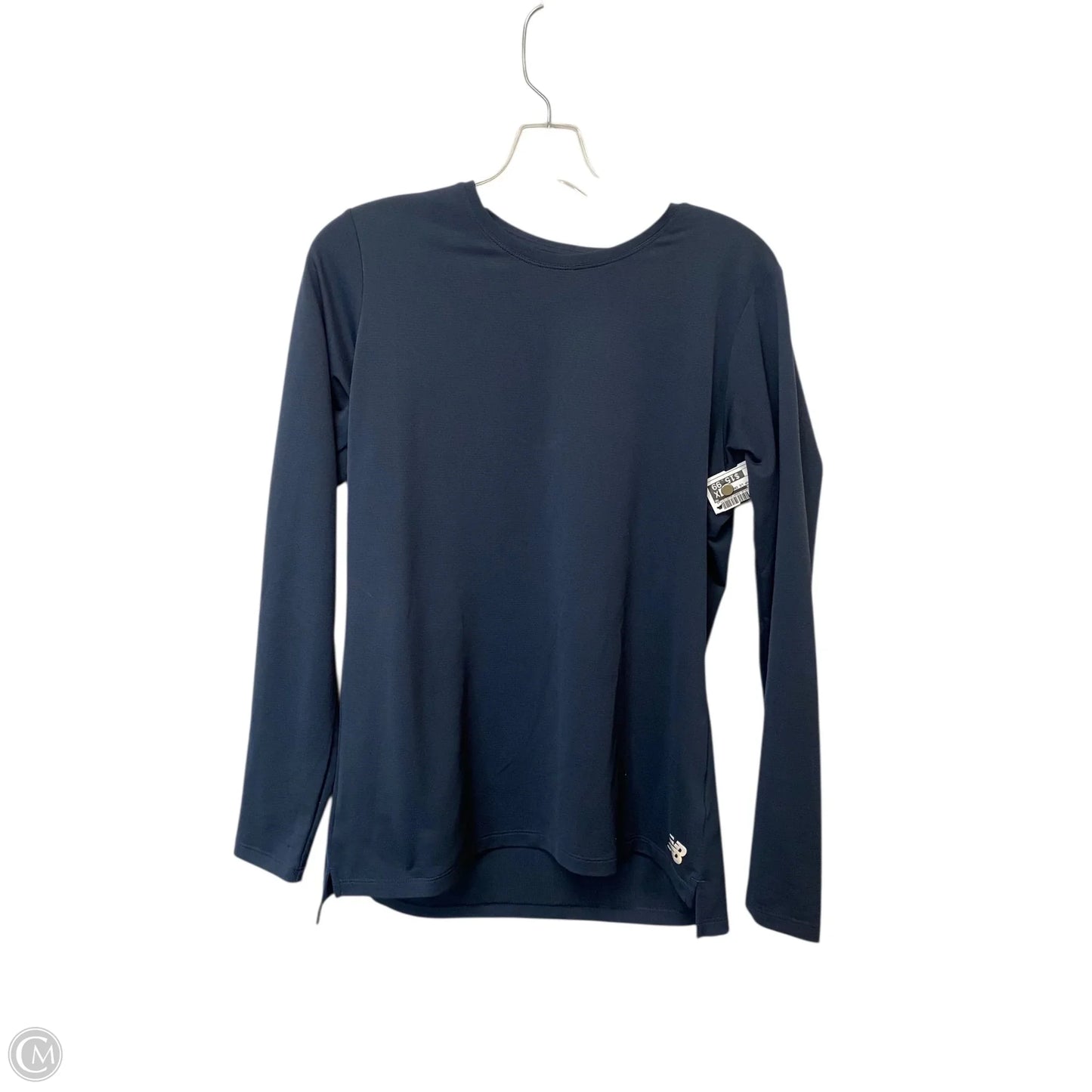 Athletic Top Long Sleeve Crewneck By New Balance In Navy, Size: M