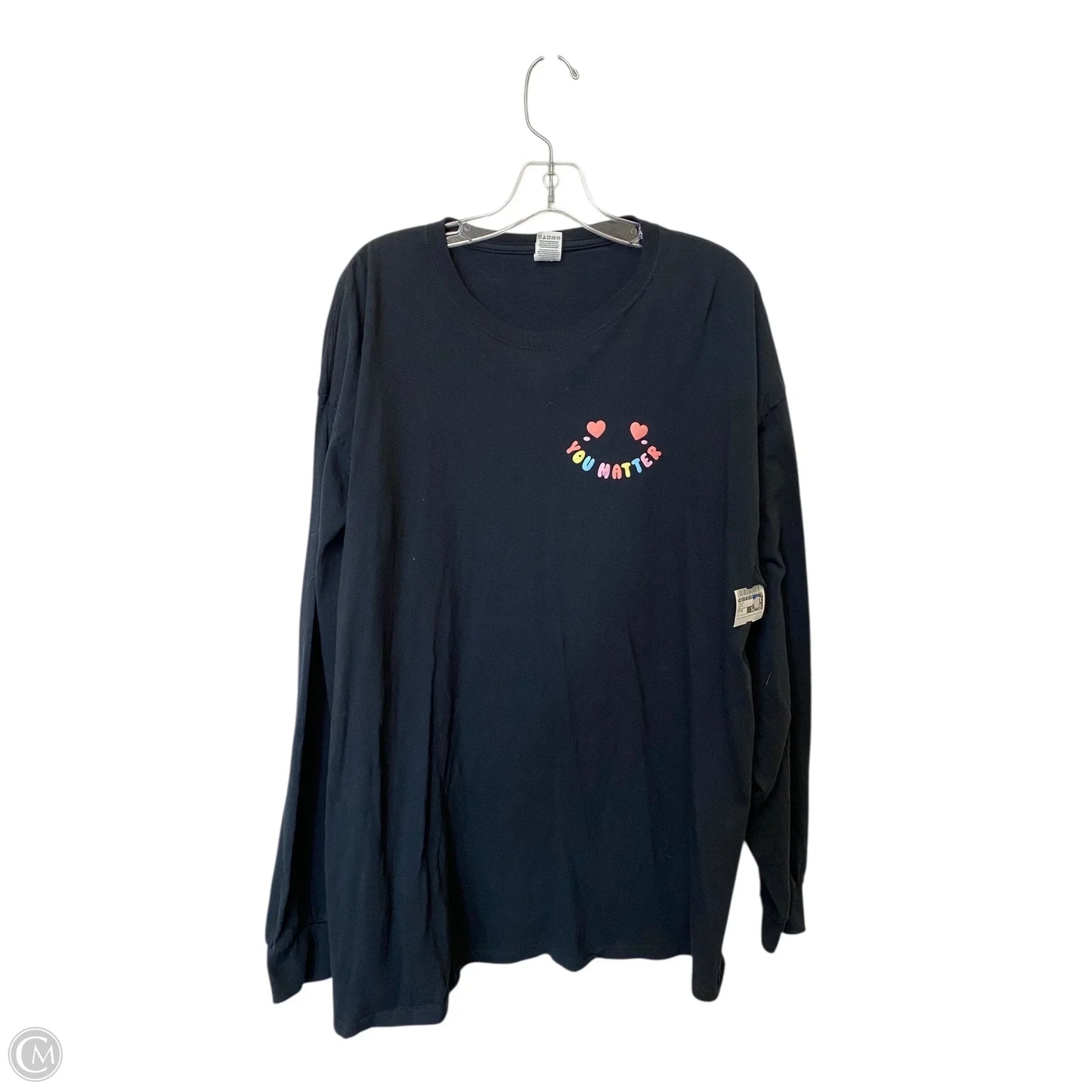 Top Long Sleeve By Fruit Of The Loom In Black, Size: 2x