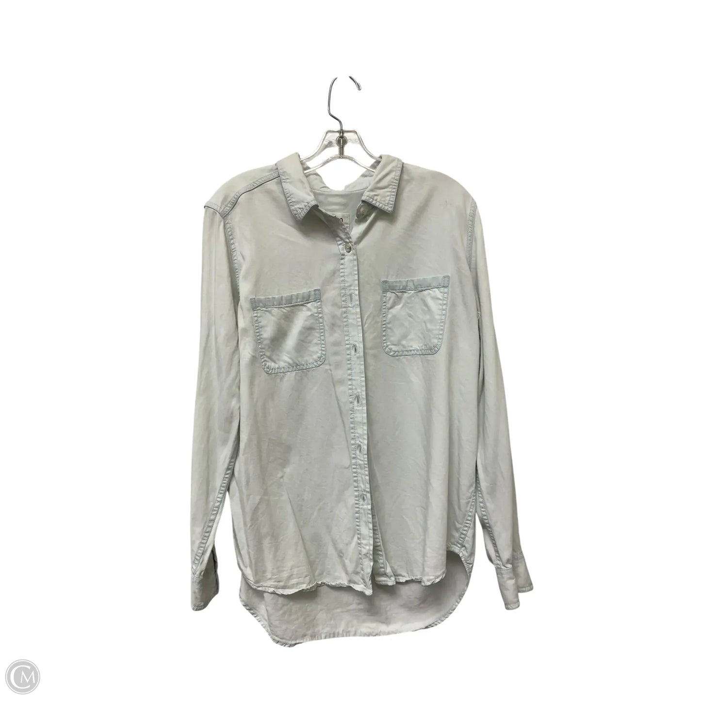 Top Long Sleeve Basic By Mossimo In Blue, Size: L