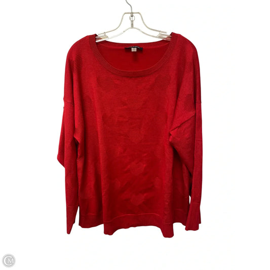 Sweater By Cable And Gauge In Red, Size: 1x
