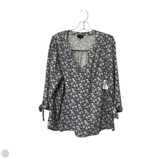 Top Long Sleeve By Jones New York In Floral Print, Size: 1x