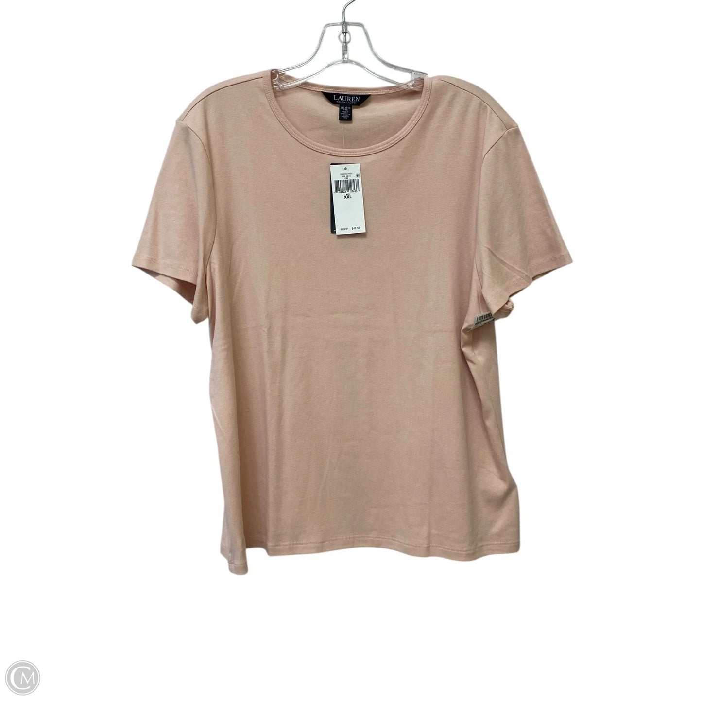 Top Short Sleeve By Lauren By Ralph Lauren In Pink, Size: Xxl