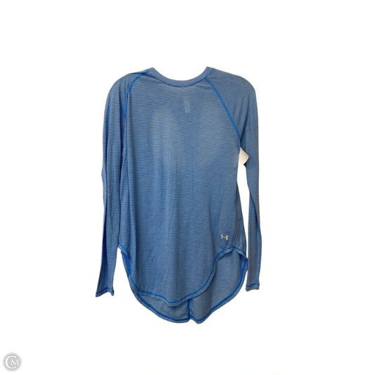 Athletic Top Long Sleeve Crewneck By Under Armour In Blue, Size: S