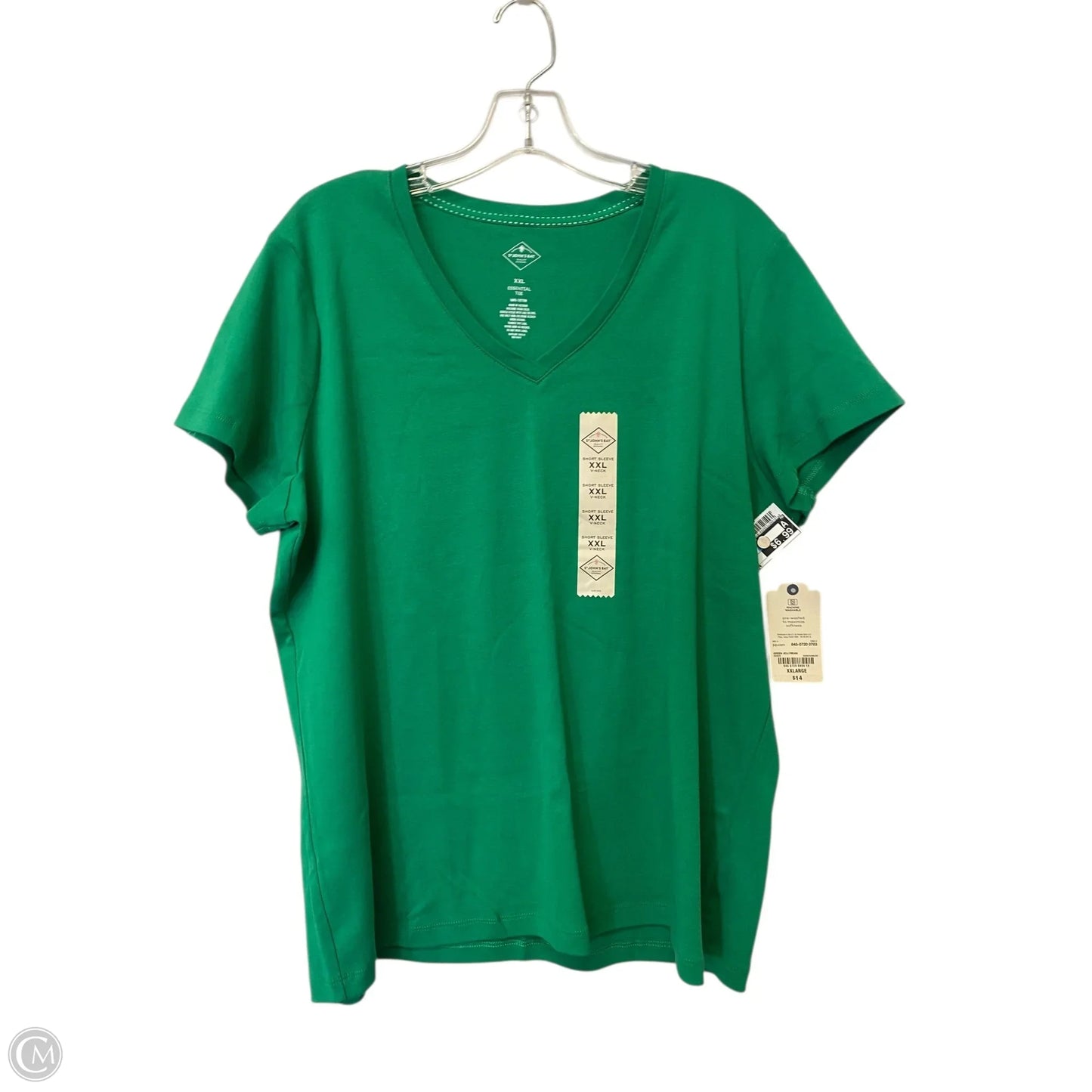 Top Short Sleeve Basic By St Johns Bay In Green, Size: Xxl