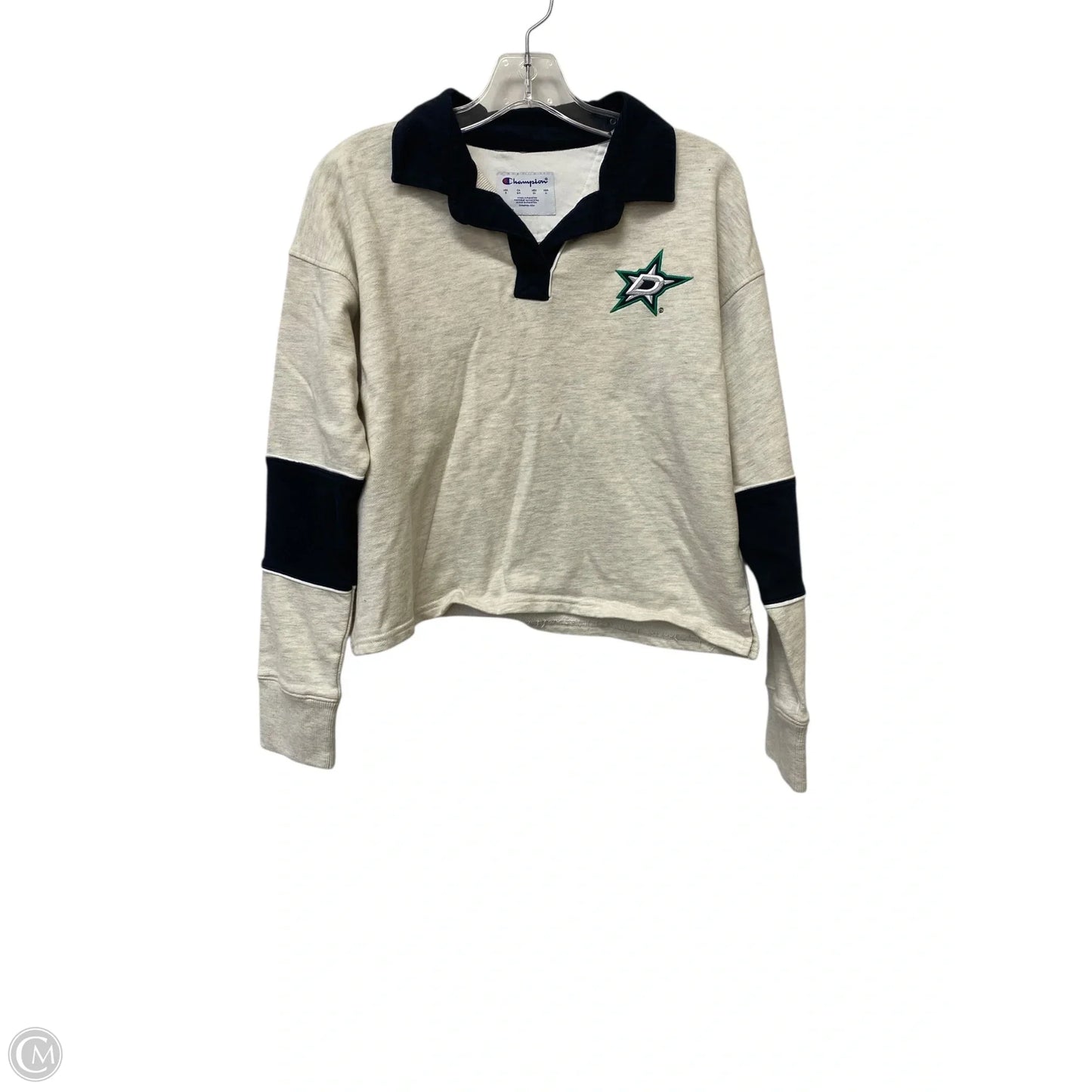 Top Long Sleeve By Champion In White, Size: S