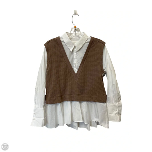 Top Long Sleeve By Anthropologie In White, Size: Xs