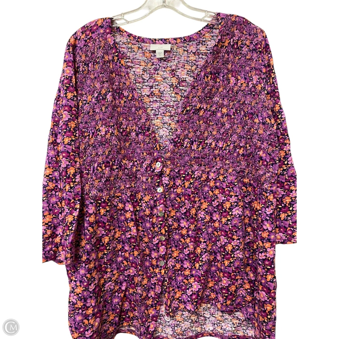 Top Long Sleeve By J. Jill In Leopard Print, Size: Xl