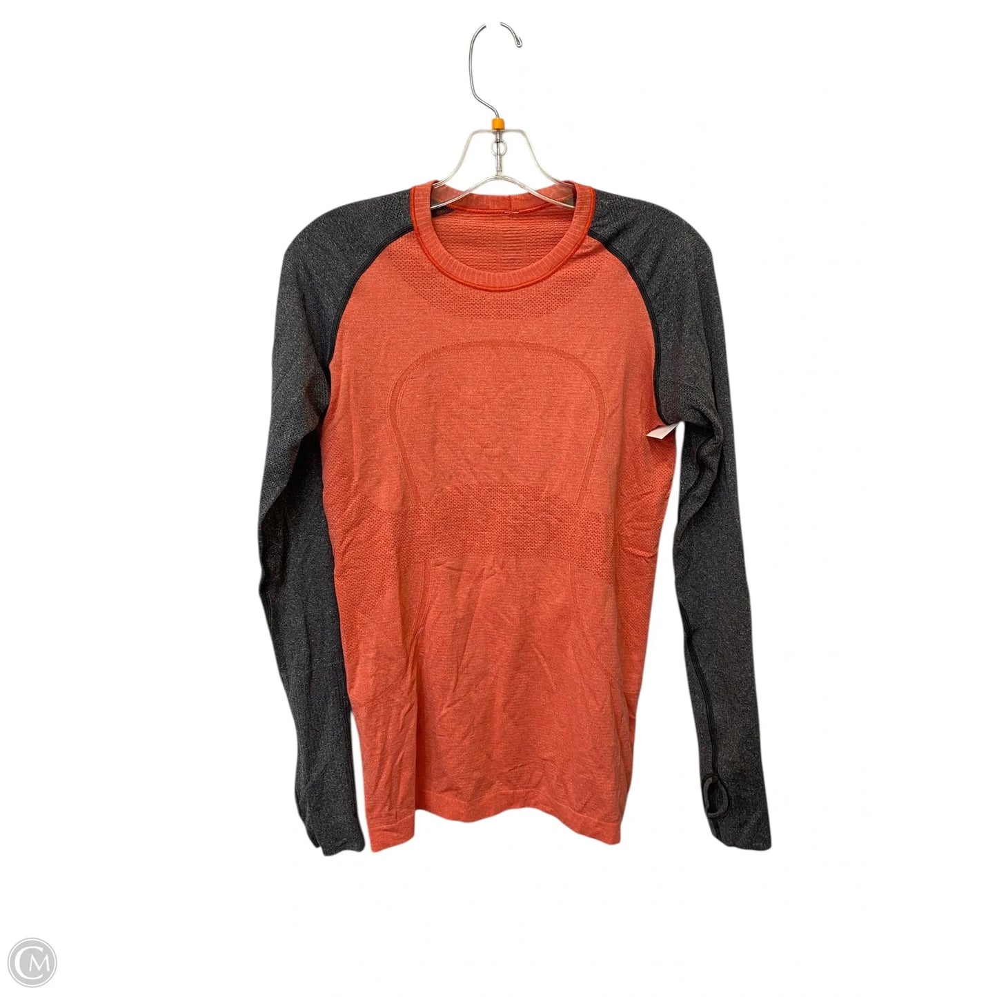 Athletic Top Long Sleeve Crewneck By Lululemon In Grey & Pink, Size: 8
