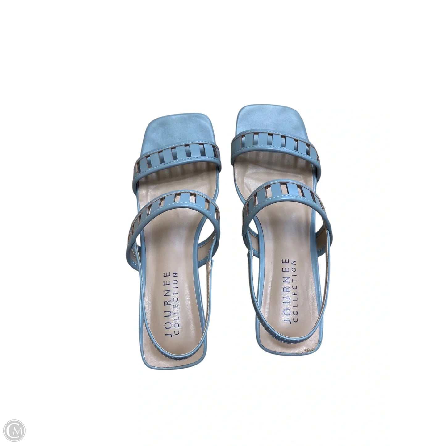 Sandals Heels Block By Journee In Blue, Size: 9