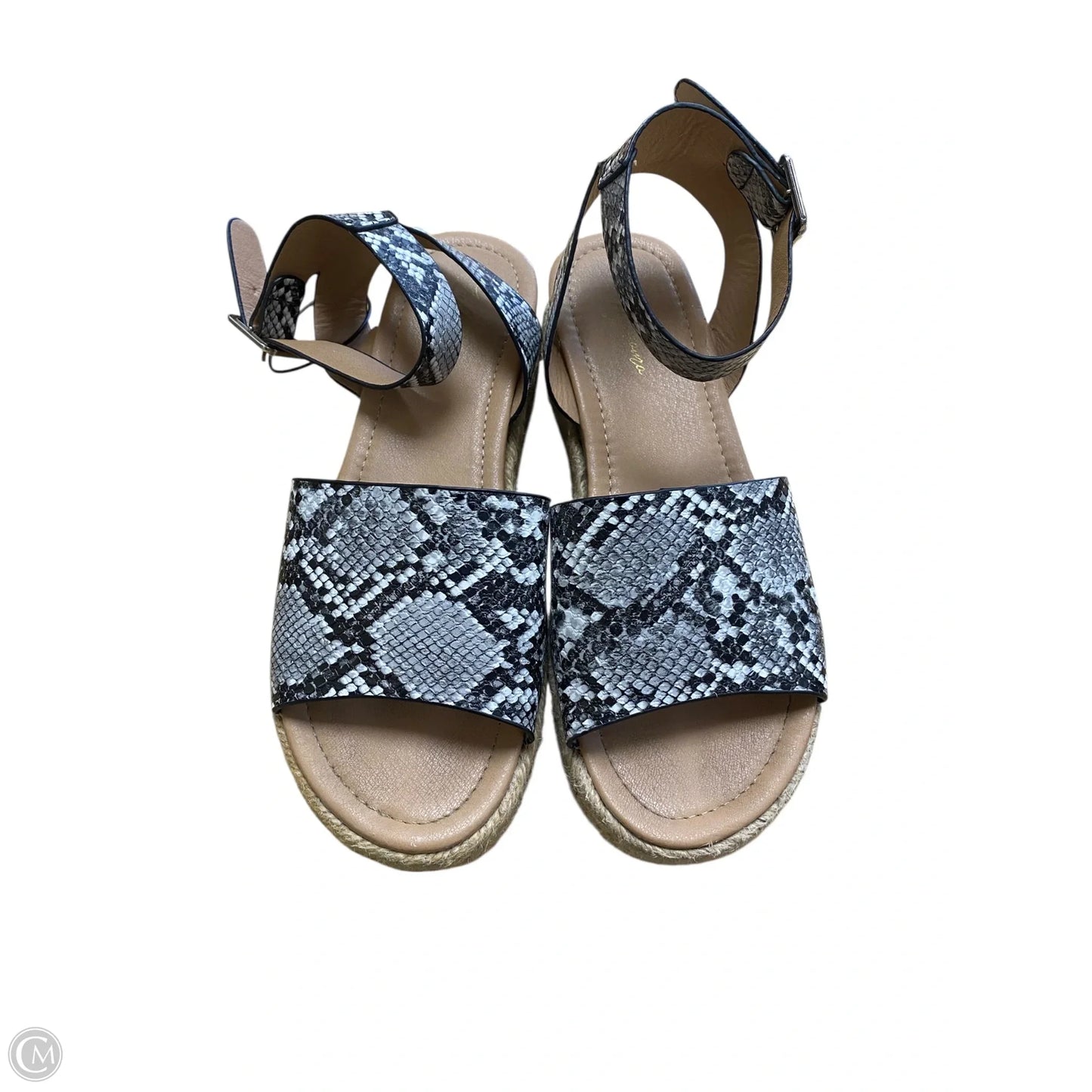 Sandals Heels Block By Cme In Beige, Size: 7.5