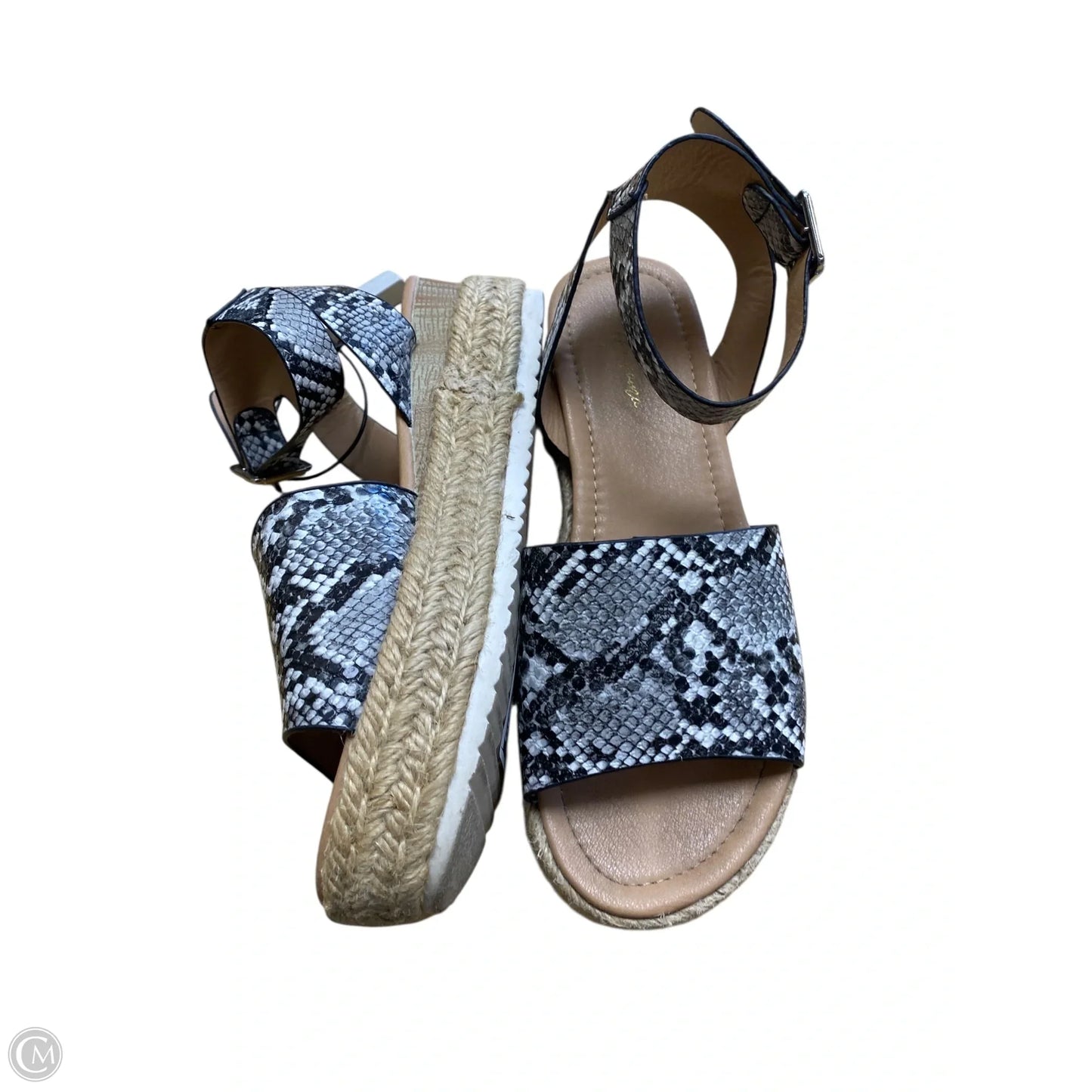 Sandals Heels Block By Cme In Beige, Size: 7.5