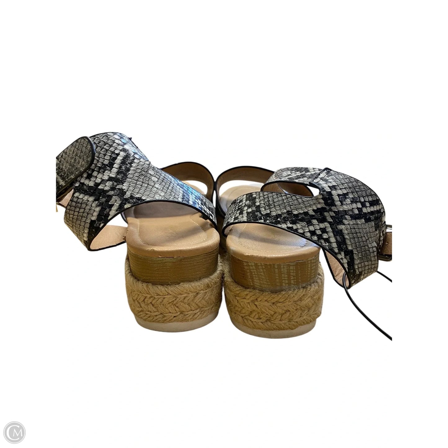 Sandals Heels Block By Cme In Beige, Size: 7.5