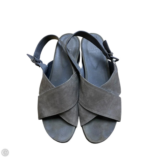 Sandals Heels Wedge By Eileen Fisher In Grey, Size: 10