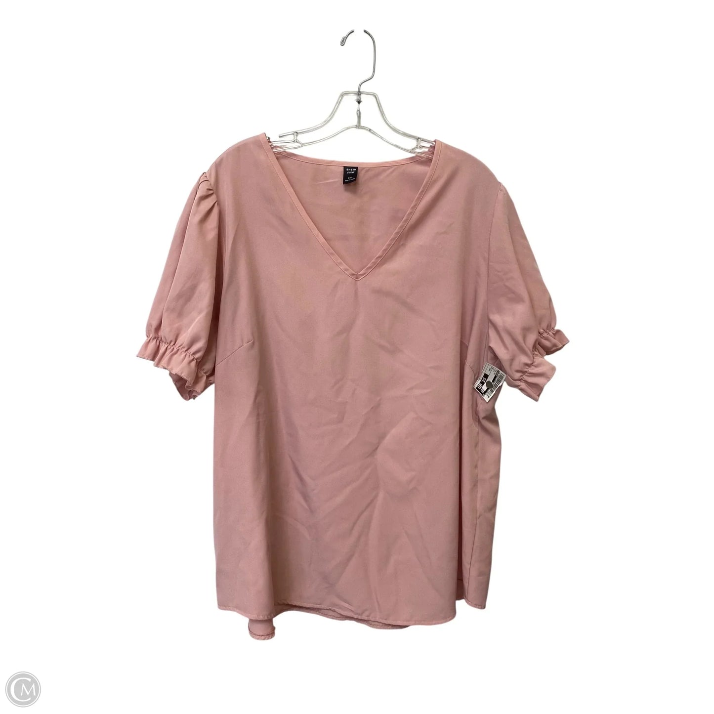 Top Short Sleeve By Shein In Pink, Size: 2x
