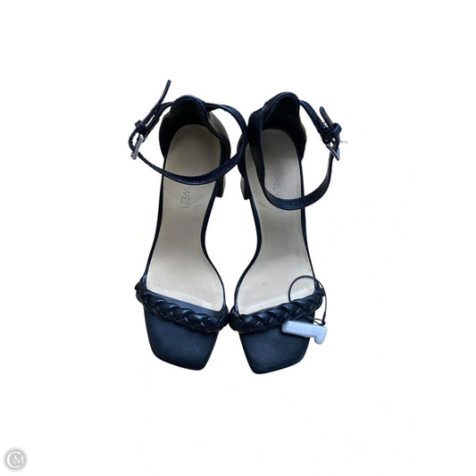 Sandals Heels Block By Nine West In Black, Size: 7