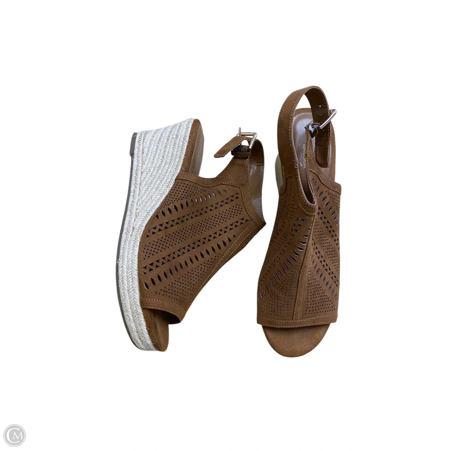 Shoes Heels Wedge By Liz Claiborne In Brown, Size: 11
