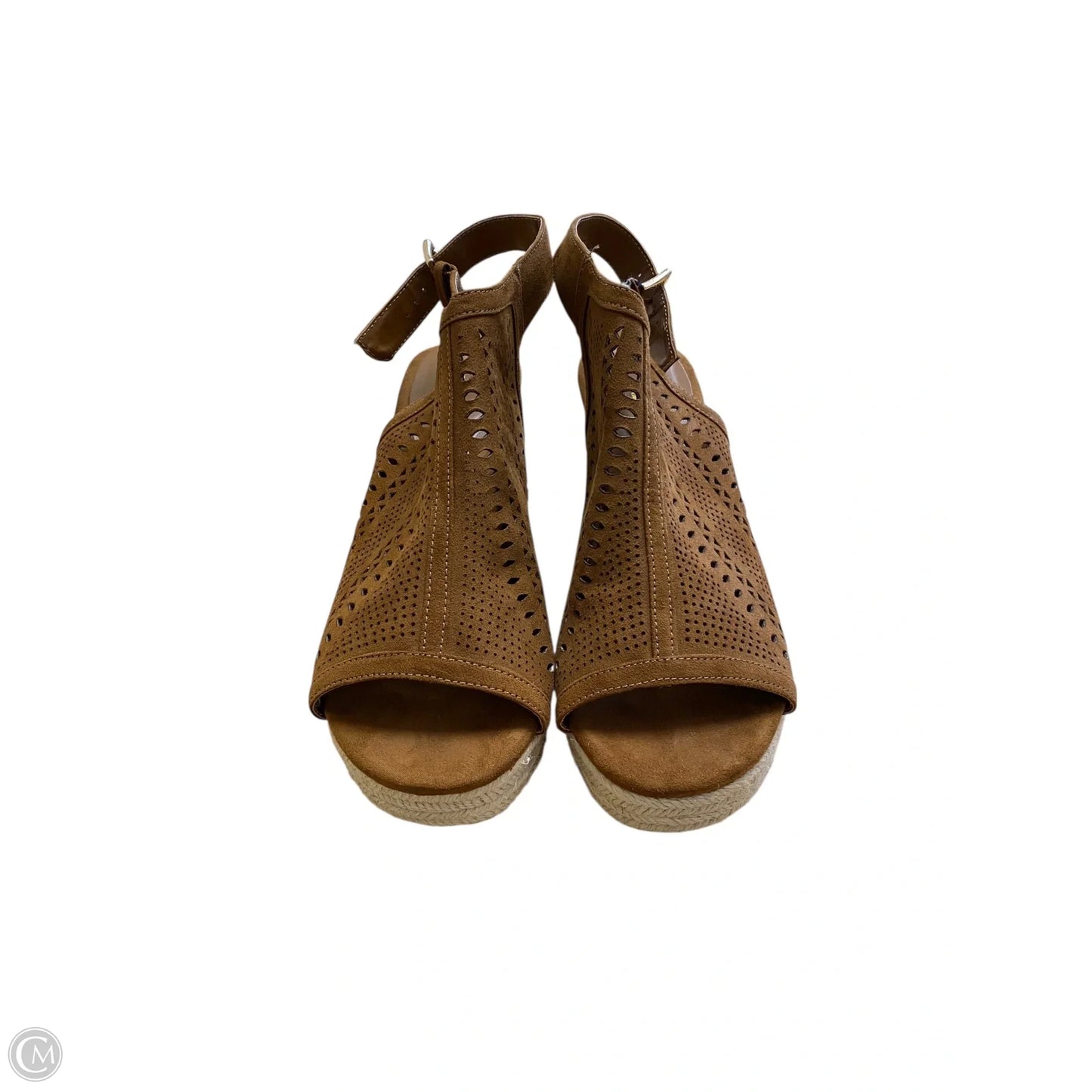 Shoes Heels Wedge By Liz Claiborne In Brown, Size: 11