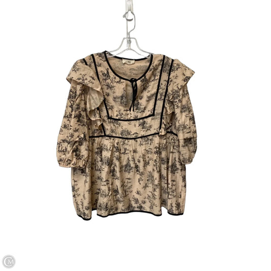 Top Short Sleeve By Umgee In Tan, Size: 1x