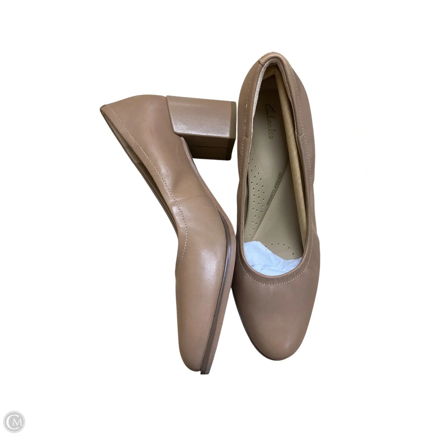 Shoes Heels Block By Clarks In Tan, Size: 7.5