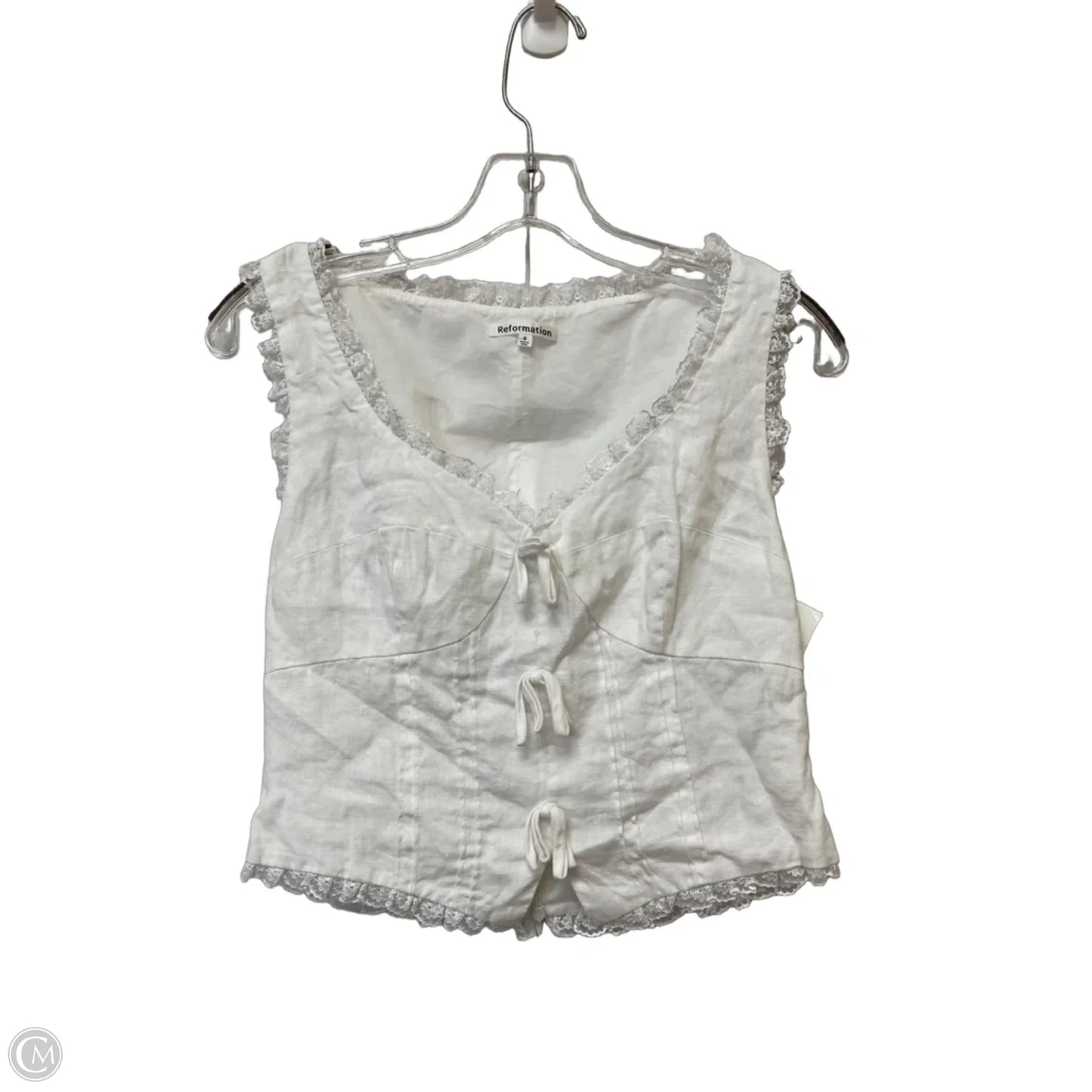 Top Sleeveless By Reformation In White, Size: 6