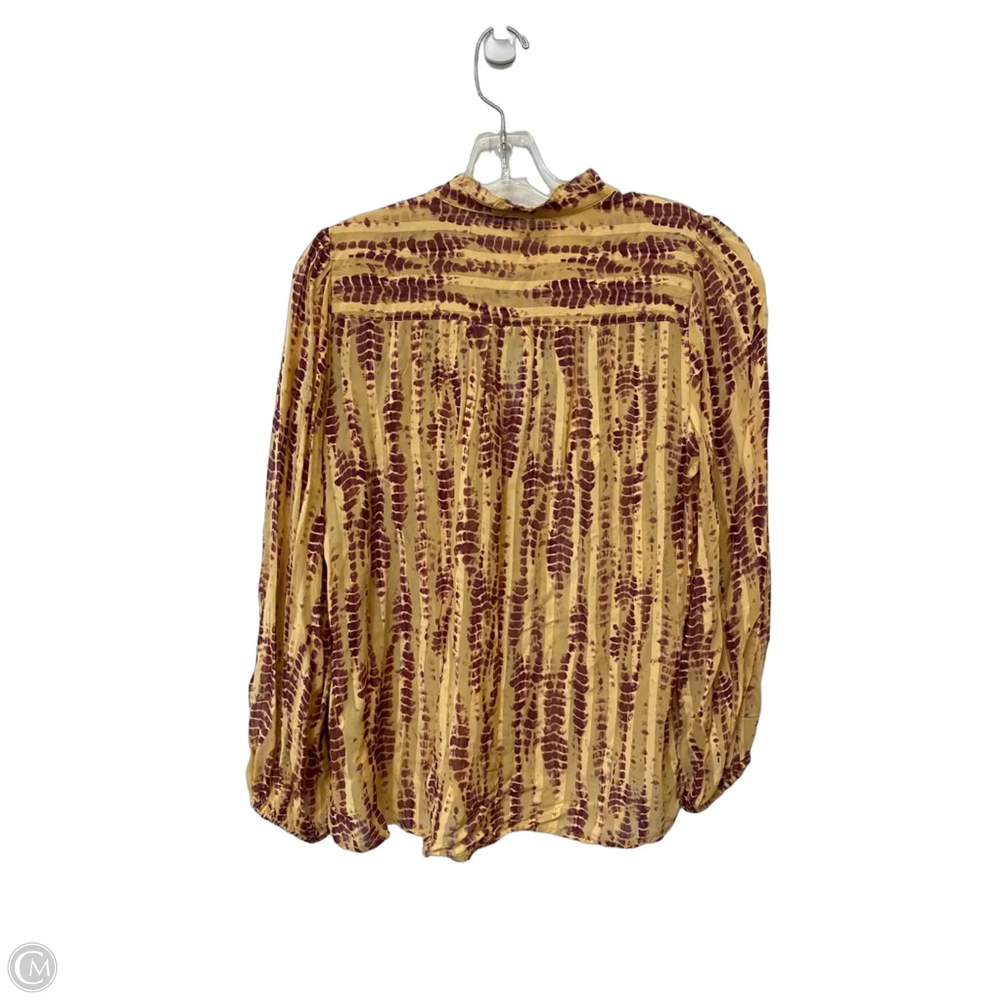 Top Long Sleeve By Anthropologie In Tan, Size: Mp