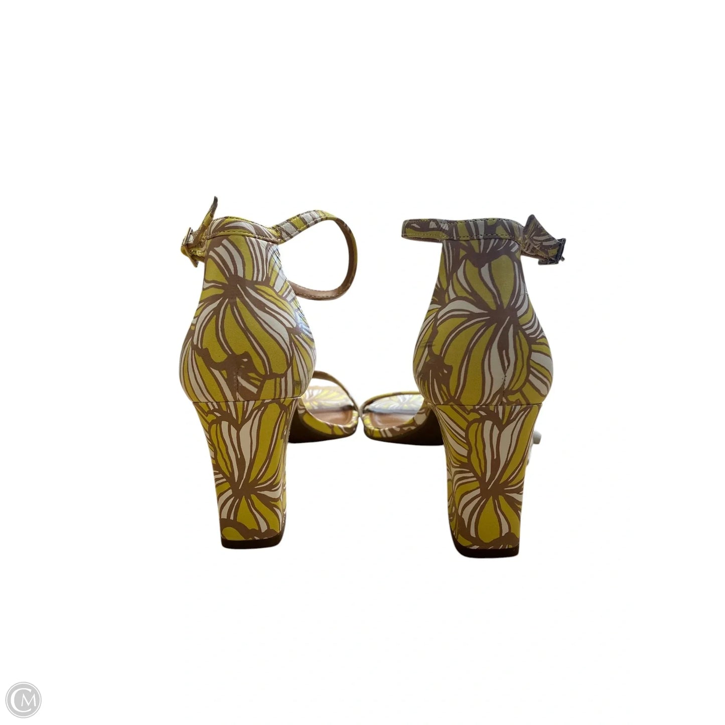 Sandals Heels Block By Clothes Mentor In Floral Print, Size: 8.5