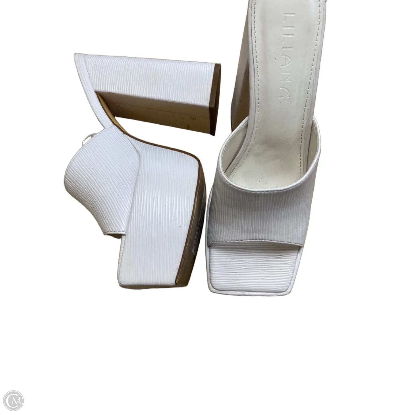 Shoes Heels Block By Liliana In White, Size: 7