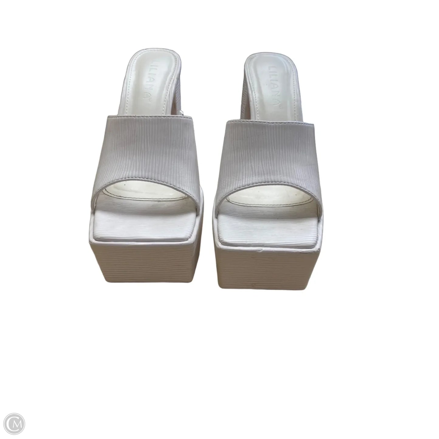 Shoes Heels Block By Liliana In White, Size: 7