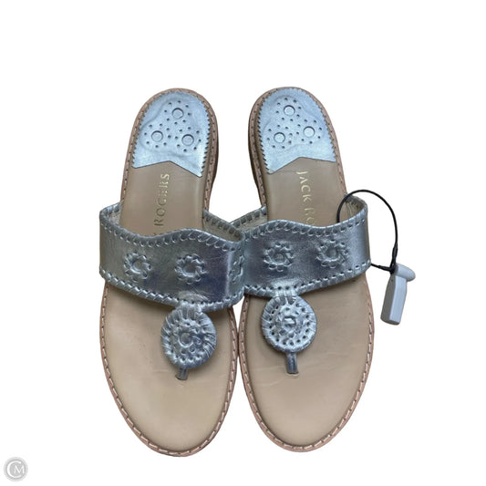 Sandals Flip Flops By Jack Rogers In Silver, Size: 10
