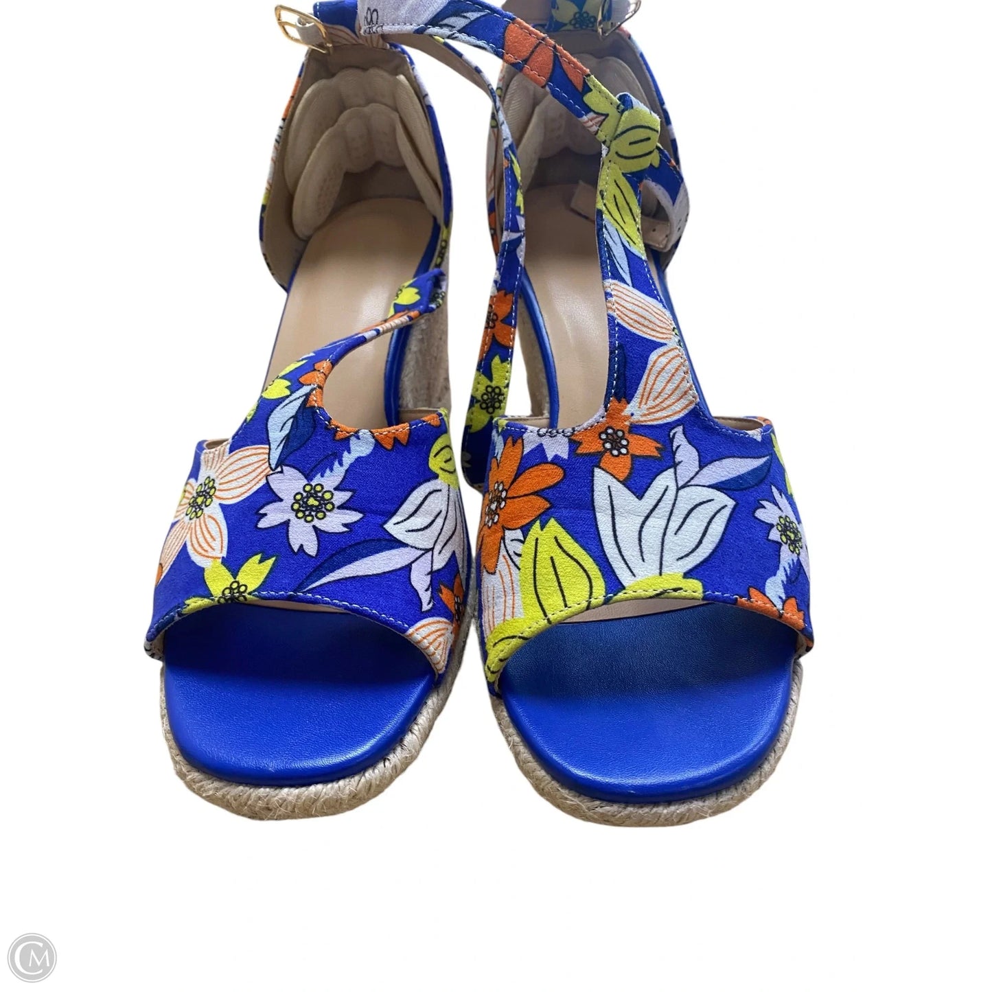 Sandals Heels Wedge By Cme In Floral Print, Size: 7.5