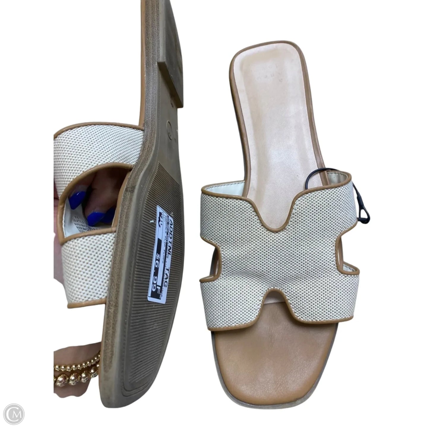 Sandals Flip Flops By A New Day In Tan, Size: 11