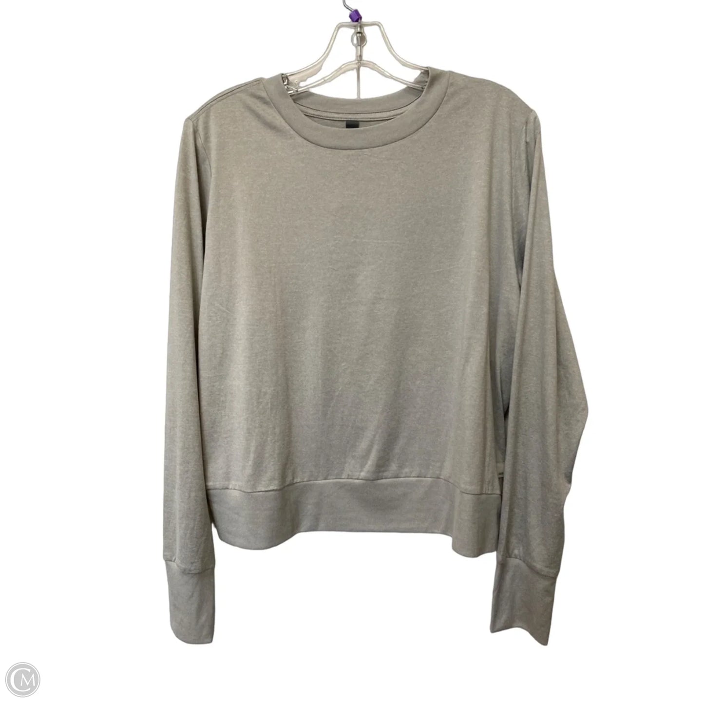 Athletic Top Long Sleeve Crewneck By Vuori In Grey, Size: L